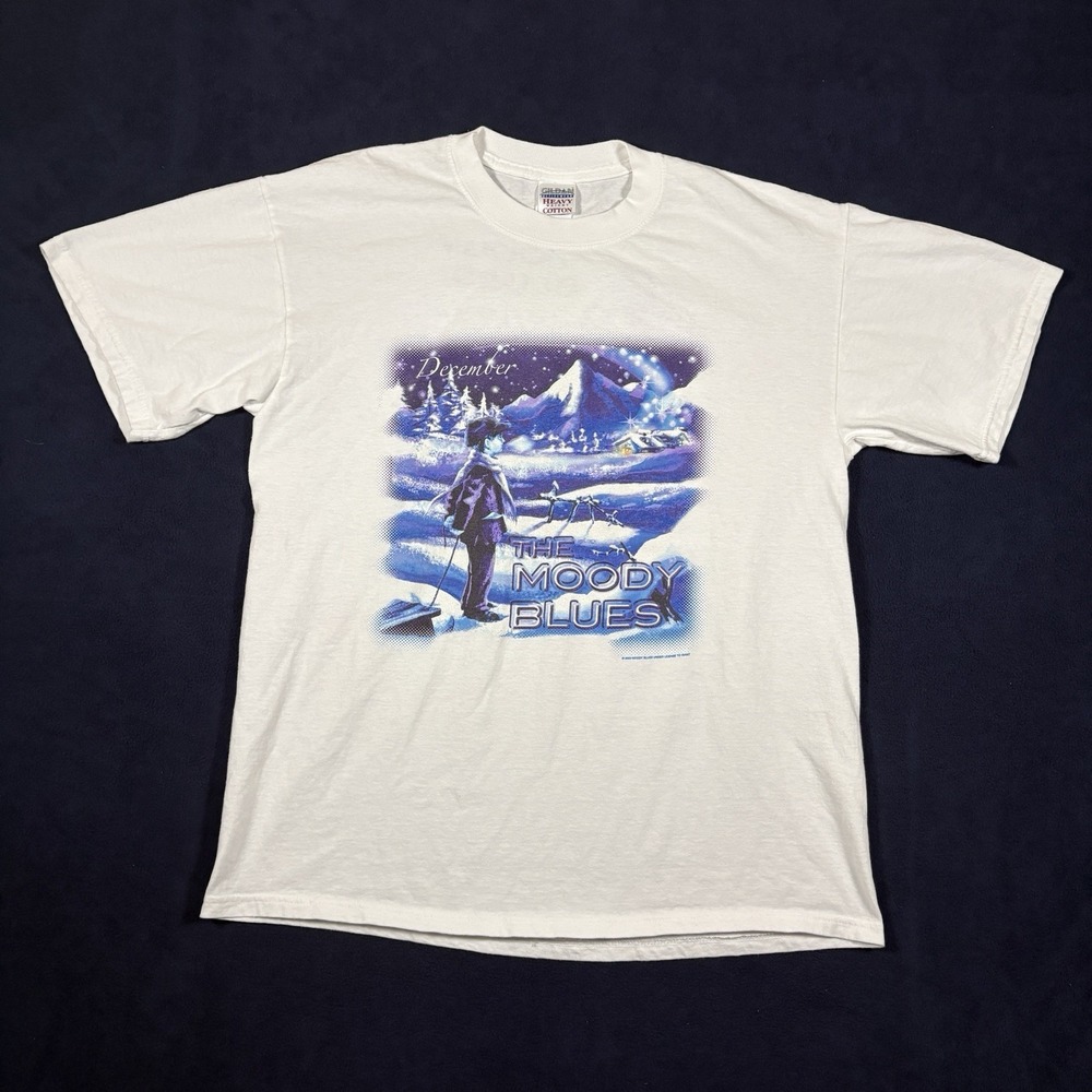 Vintage 2003 Moody Blues Shirt Size L December Concert Tour Band Tee White